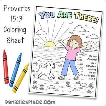 You Are There Coloring Sheet for Proverbs 15:3 Bible Verse