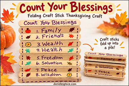Count Your Blessings Folding Craft Sticks Thanksgiving Crafts