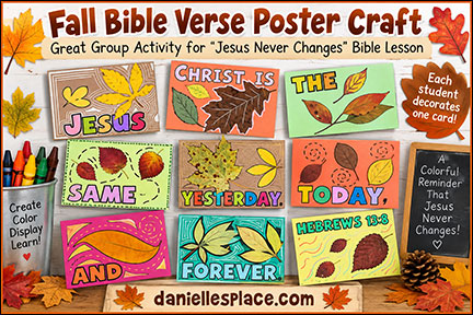 Hebrws 13:8 Fall Bible Verse Poster Craft Class Activity