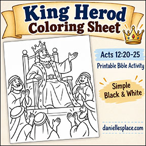King Herod Giving a Speech Before is Demise Coloring Sheet for Younger Children