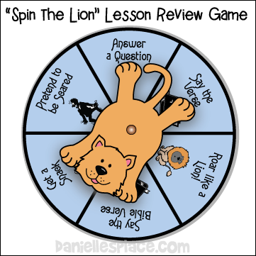 Lion Spinner Game to Review Daniel Bible Lesson