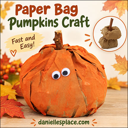 Easy Paper Bag Pumpkin Craft for Halloween and Fall Displays