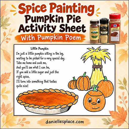 Thanksgiving Poem Pumpkin Pie  Spice Painting Activity Sheet