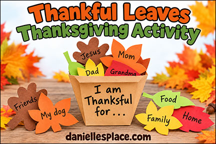 Thankful Leaves Thanksgiving Learning Activity for Children