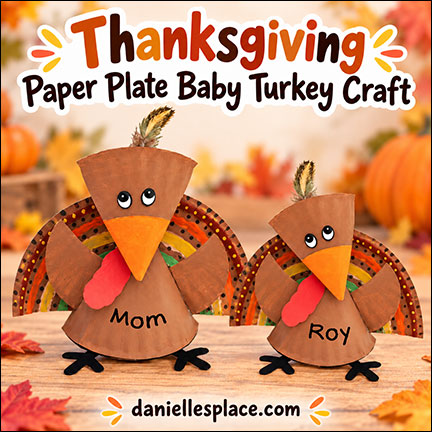 Thanksgiving Paper Plate Baby Turkey Thanksgiving Table top place holder craft and decoration