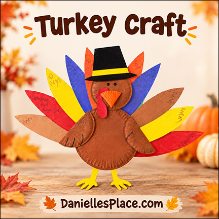 Thankful Pilgrim Turkey Paper Plate Craft and Activity for Thanksgiving