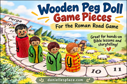 Wooden Peg Doll Playing Pieces to play The Roman Road Game