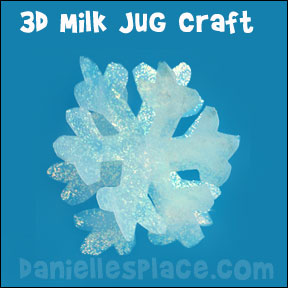 Snowflake Craft made from a  Milk Jug from www.daniellesplace.com