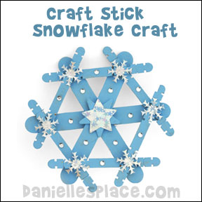 Craft Stick Snowflake Craft from daniellesplace.com