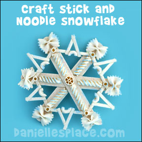 Craftstick Noodle Snowflake Craft from www.daniellesplace.com