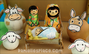 Hawaiian Mary and Joseph Peg Doll Craft with printable patterns from www.daniellesplace.com