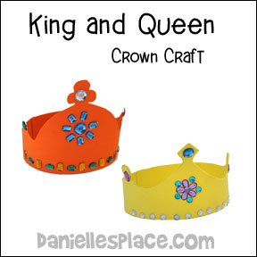 Crown Craft - Printable King and Queen Crown Patterns from www.daniellesplace.com