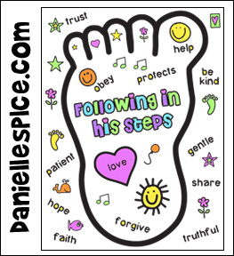 footsteps of jesus clipart with children