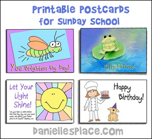 postcard crafts for sundayschool from www.daniellesplace.com