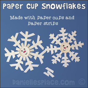 Paper Cup Snowflake Craft from www.daniellesplace.com