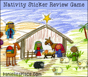 Nativity Scene Bible Review Sticker Game and Craft from www.daniellesplace.com