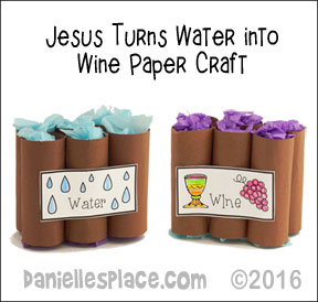 Jesus turns water into wine paper craft