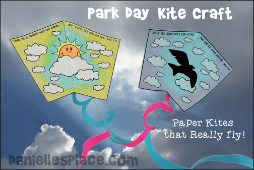 Kite Craft for Kids - Paper kites that really fly are great for days in the park from www.daniellesplace.com
