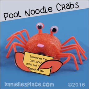 Crab Holding a Bible Verse or Note Card Vacation Bible School Craft