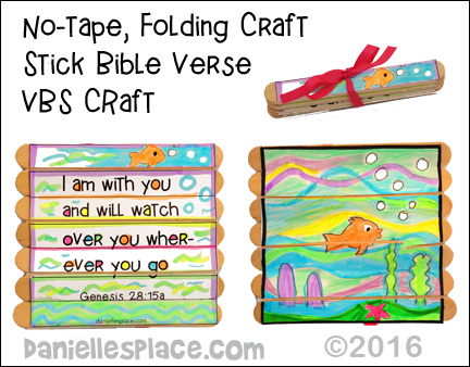 No-Tape, Folding Craft Stick Bible Verse Activity for Vacation Bible School from www.daniellesplace.com