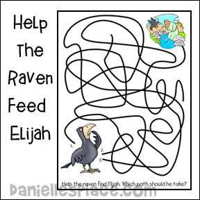 Ravens Feed Elijah Coloring Page