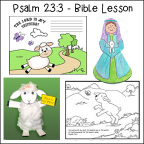 Psalm 23:3 - Bible Lesson with crafts and Bible Games for Children from www.daniellesplace.com