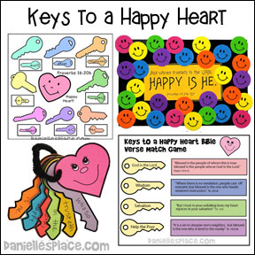 Keys to a Happy Heart Bible Lesson from www.daniellesplace.com