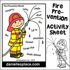 Firemen, Fire Prevention Craft and Learning Activities for Children