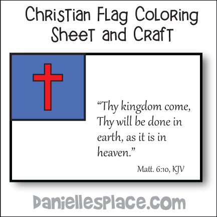 Christian Flag Craft and Coloring Sheet from www.daniellesplace