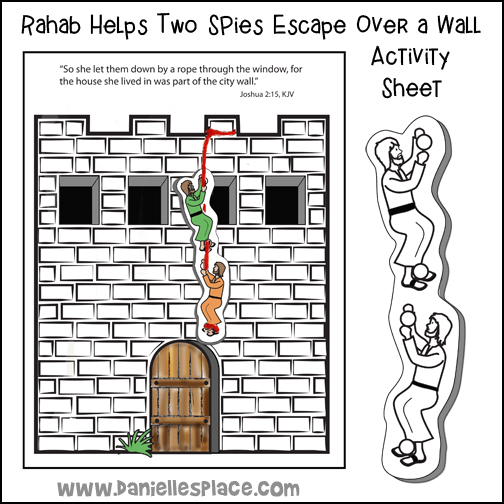 Rahab Helps the Spies Escape Over the Wall of Jericho Activity Sheet