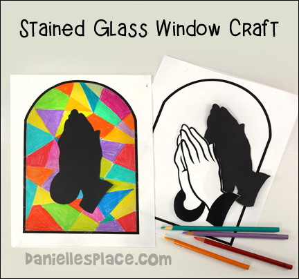 Stained Glass Windo Praying Hands Craft Picture Bible Craft