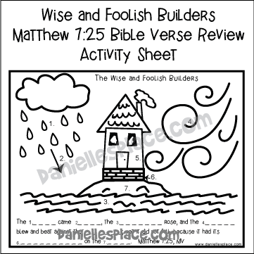 The Wise And Foolish Builders Bible Crafts And Activities For Sunday School