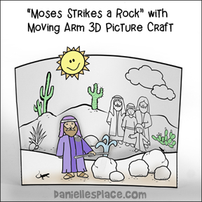 Moses Strikes a Rock 3D Bible Craft for Children's Ministry