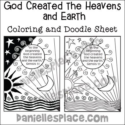 6 days of creation coloring pages
