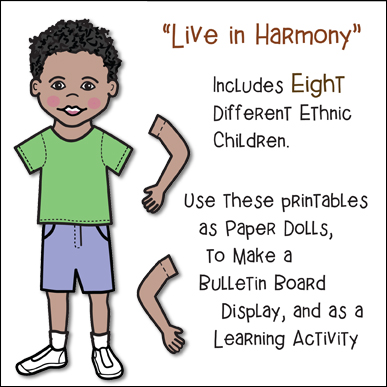 Live in Harmony - Diversity Learning Activity and Bulletin Board Display